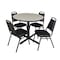 Cain Cain Round Table & Chair Set, Wood, Metal, Vinyl Top, Maple TB36RNDPL29BK - alternate 1